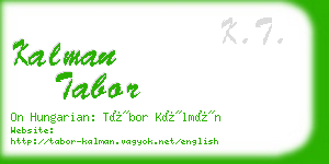 kalman tabor business card